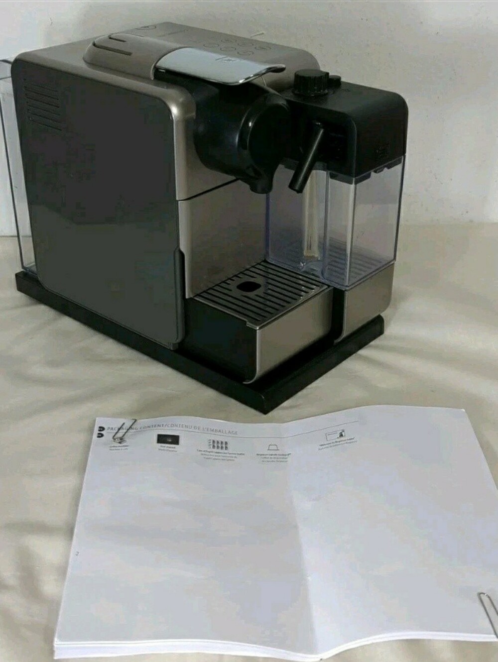 Nespresso F511 Blk/Slv Capsule Espresso Maker Machine Lattissima US Model (Nice)